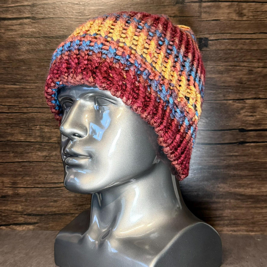 Autumn Harvest Hand Knit Beanie Cozy Fall Cottage Winter Accessory