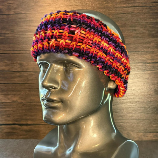 Halloween Night Head Wrap Handmade Colorful Earwarmer Spooky Autumn Festival Knit Accessory