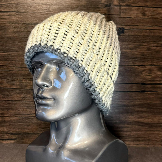 Handmade Neutral Beanie Cozy Minimalist Soft Chunky Elegant Winter Knit Everyday Accessories