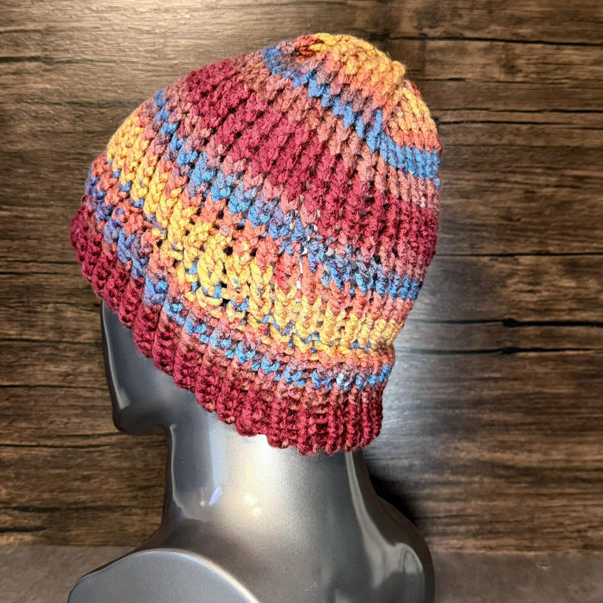 Autumn Harvest Hand Knit Beanie Cozy Fall Cottage Winter Accessory