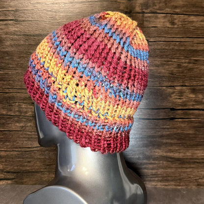 Autumn Harvest Hand Knit Beanie Cozy Fall Cottage Winter Accessory