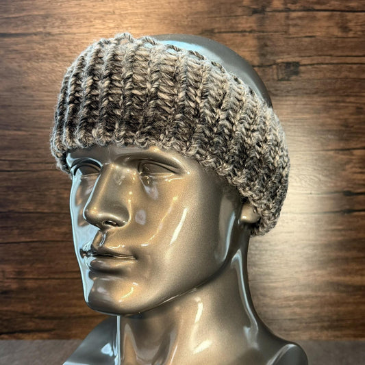 Hand Knit Grayscale Head Wrap Cozy Neutral Winter Ear Warmer Soft