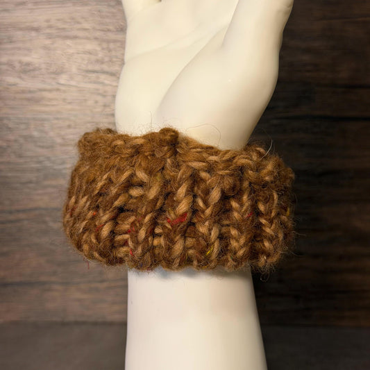 Ember Roast Alpaca Scrunchie | Handmade Rustic Brown Hair Accessory | Soft Knit Scrunchie