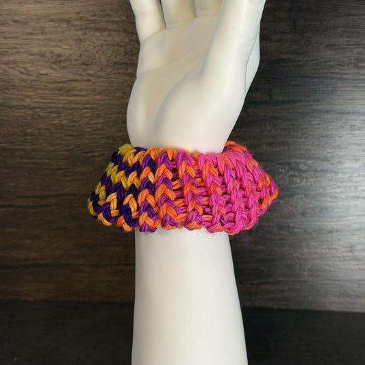 Rainbow Sunset Scrunchie Vibrant Hair Accessory Handmade Colorful Pride Inspired Fashion Statement
