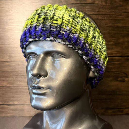 Aurora Pride Knit Head Wrap Handmade Northern Lights Inspired Ear Warmer Winter Accessory