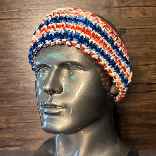 Handmade Knit Head Wrap: Buffalo Rush Colors, Winter Ear Warmer