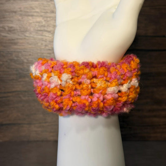 Lesbian Pride Handmade Knit Scrunchie Cozy Hair Accessory LGBTQ Gift Ponytail Holder