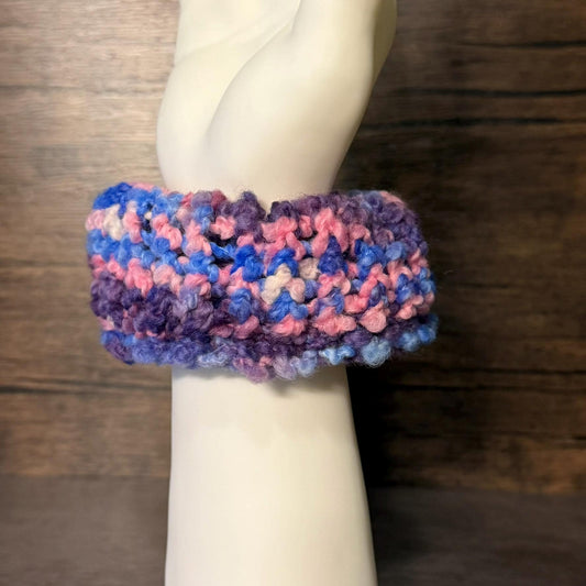 Bisexual Pride Handmade Knit Scrunchie Cozy Hair Accessory LGBTQ Gift Ponytail Holder