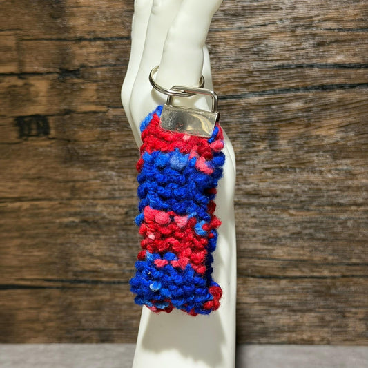 Winter Tailgate Key Fob – Buffalo-Inspired Blue Red Handmade Keychain Western New York Football Gift